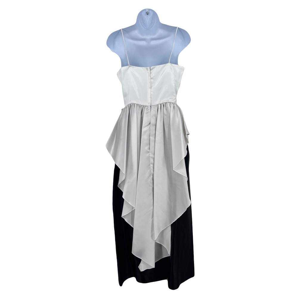 vintage 80s prom dress black and white bow 1980s - Picture 3 of 8